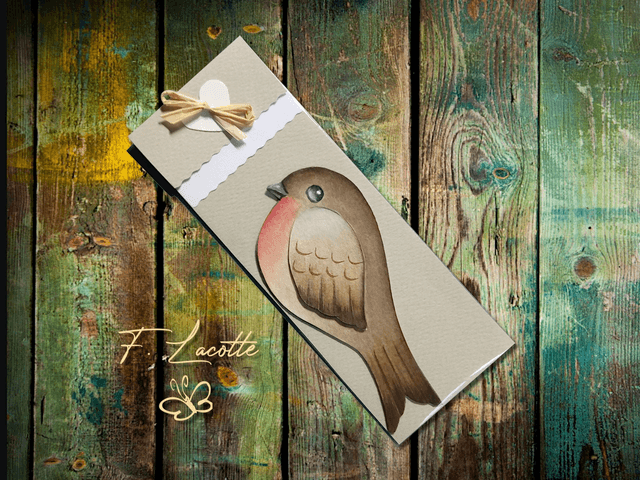Marque-page pop up aquarelle "Rouge-gorge" 