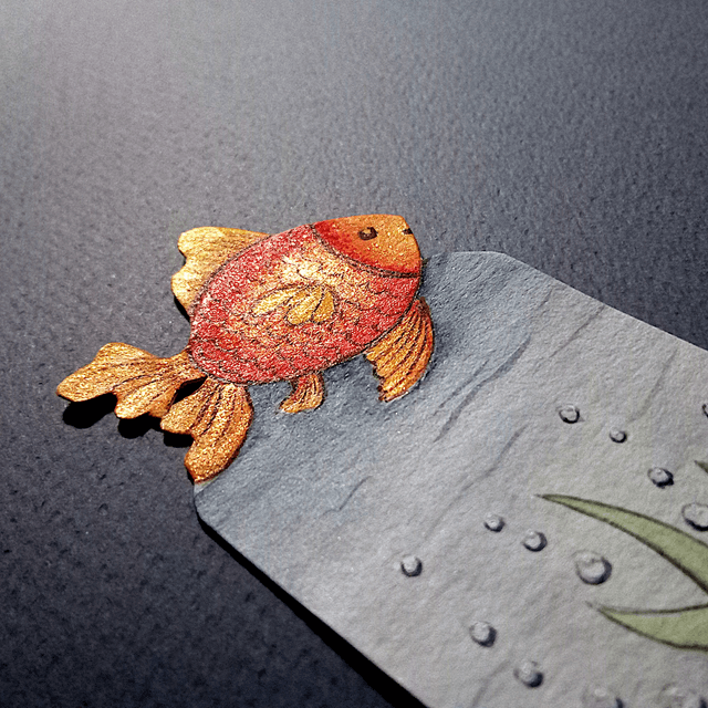 Marque-page aquarelle "Poisson rouge"