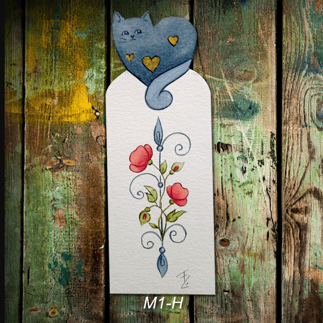 Marque-page aquarelle chat "Marny" - Tournesol