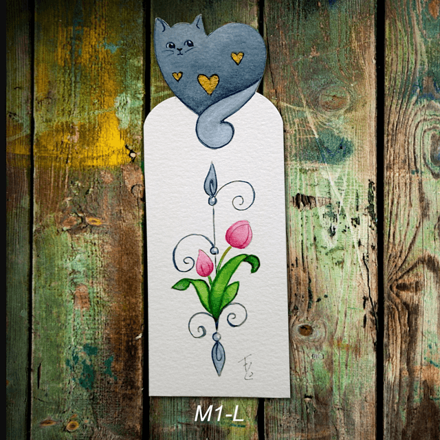 Marque-page aquarelle chat "Marny" - Tournesol