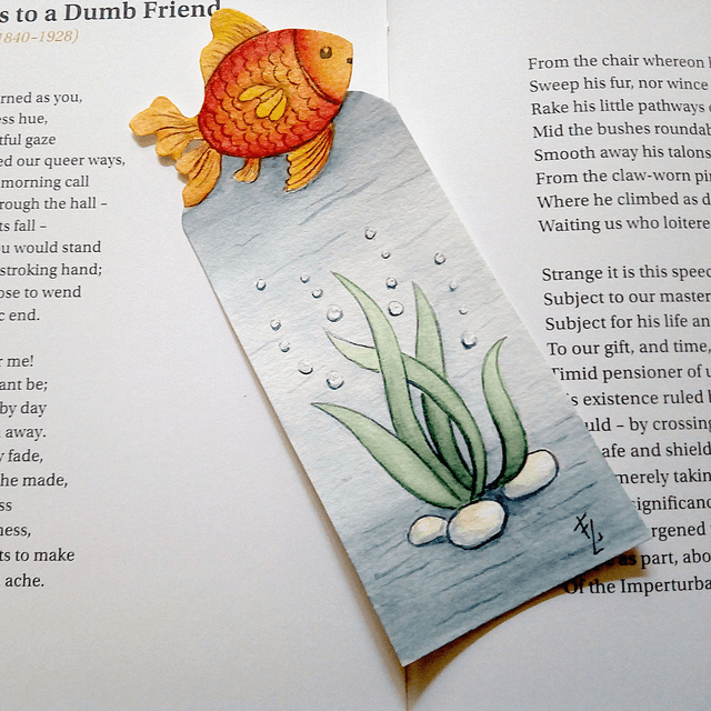 Marque-page aquarelle "Poisson rouge"