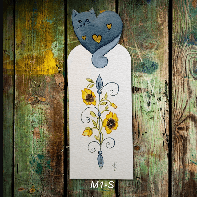 Marque-page aquarelle chat "Marny" - Tournesol