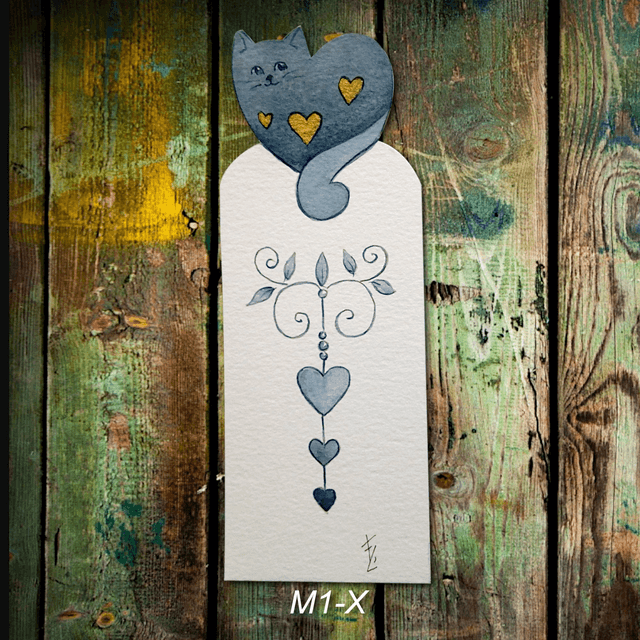 Marque-page aquarelle chat "Marny" - Tournesol